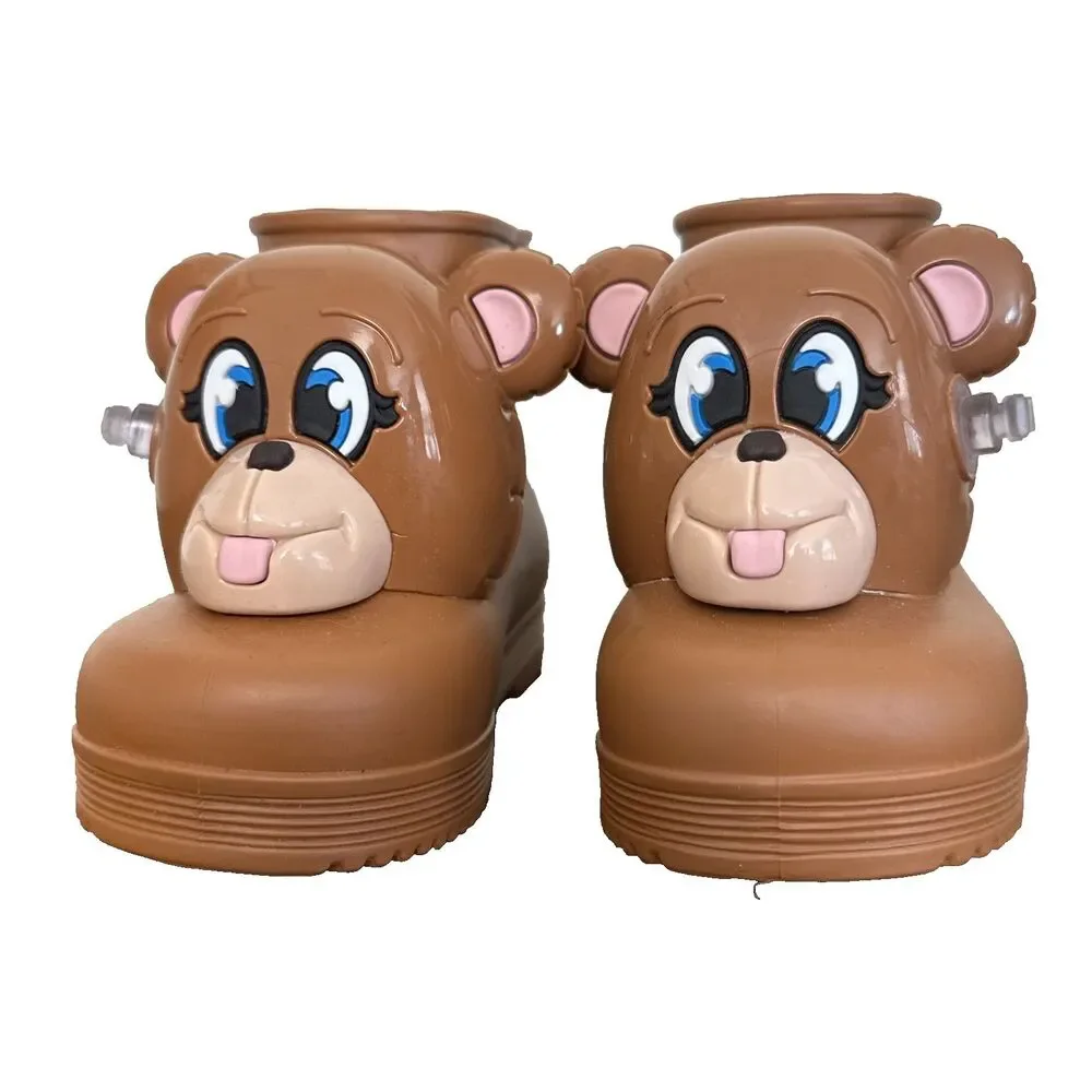 Mini Melissa Jeremy Scott Bear Rain Boots Toddler US 7/8 Brown Rubber Boots